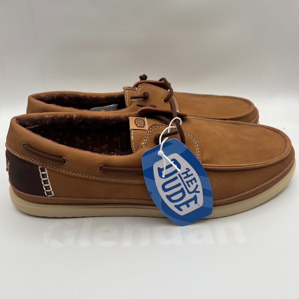 Hey Dude Harbor Lo Classic Shoes Mens 13 Bone Brown Multi Boat Shoe Loafers